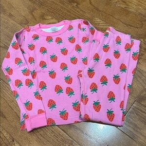 Hanna Andersson strawberry long john pajama set